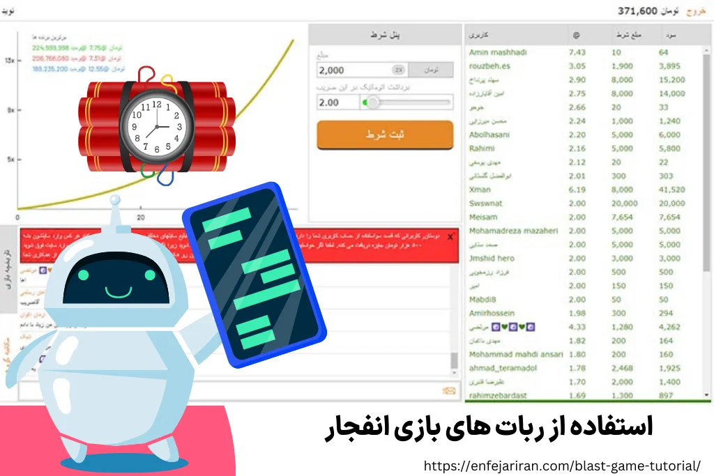 استفاده از ربات‌ های بازی انفجار