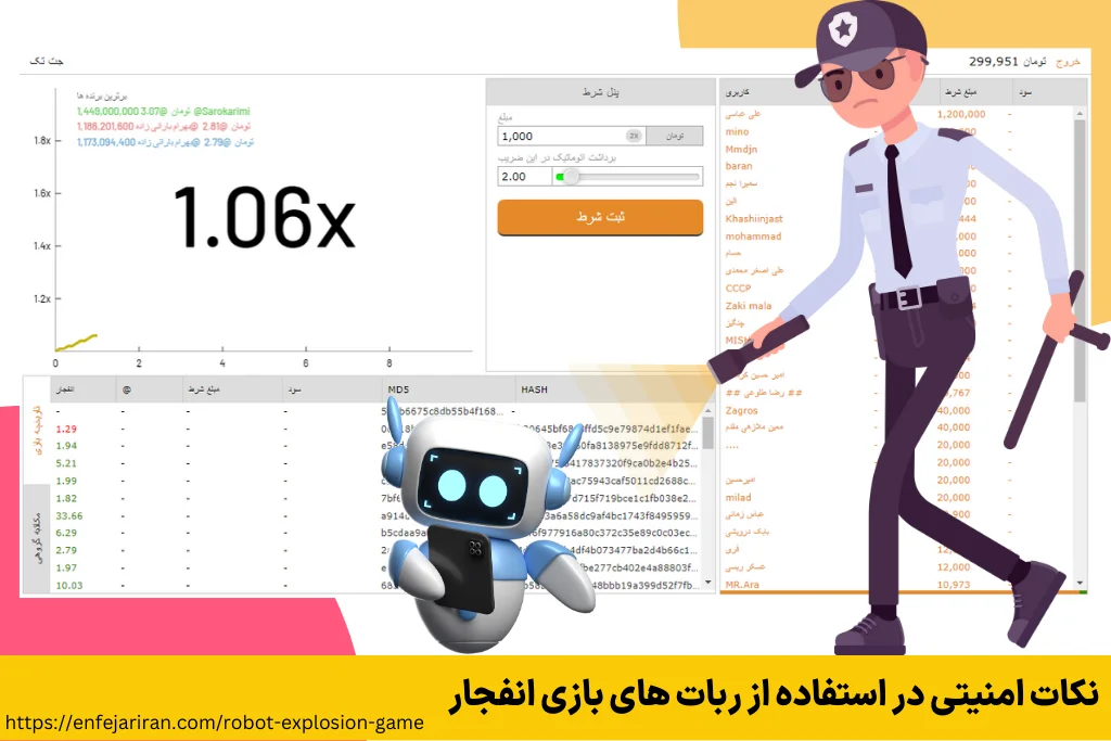 نکات امنیتی در استفاده از ربات‌های بازی انفجار